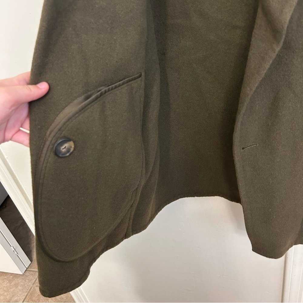 Vince Double Breasted Wool Coat Deep Green Women’s XS Notch Lapel - Picture 6 of 10